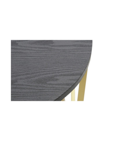 MESITA AUXILIAR SET 2 METAL MADERA 79X79X46 DORADO