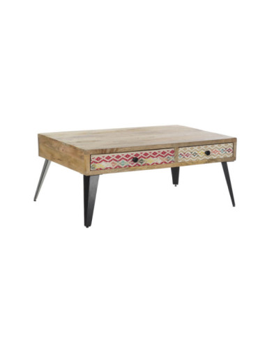 MESA CENTRO MANGO METAL 110X70X46 MARRON