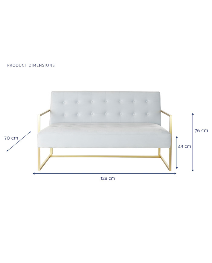 SOFA POLIESTER METAL 128X70X76 CAPITONE