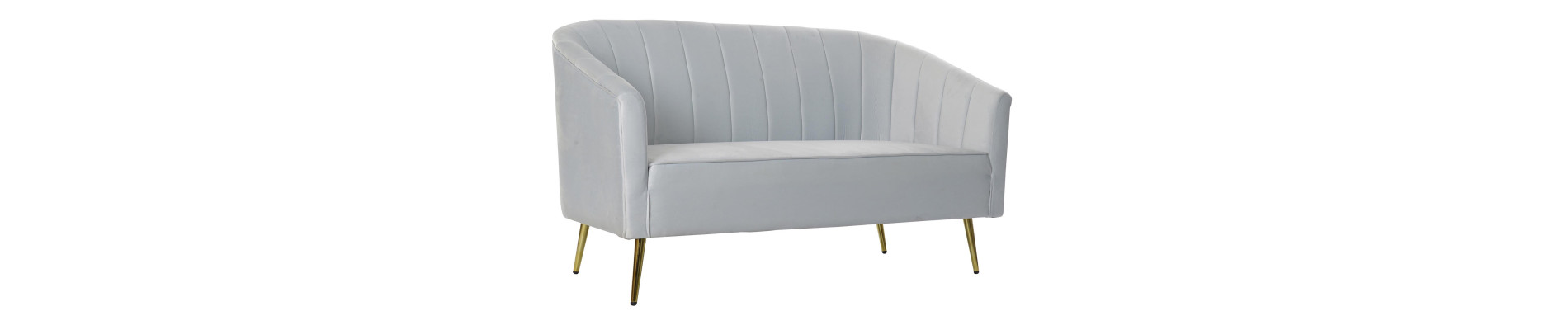 SOFA POLIESTER METAL 140X77X81 AZUL CELESTE