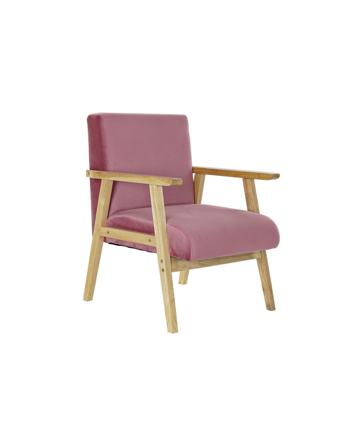 BUTACA POLIESTER MDF 61X63X77 TERCIOPELO ROSA