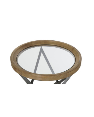 MESA CENTRO SET 2 METAL CRISTAL 65X65X63 CRISTAL