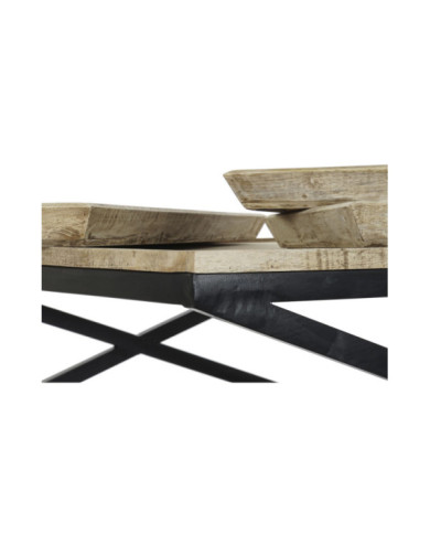 MESA CENTRO MADERA METAL 120X120X55 BANDEJA