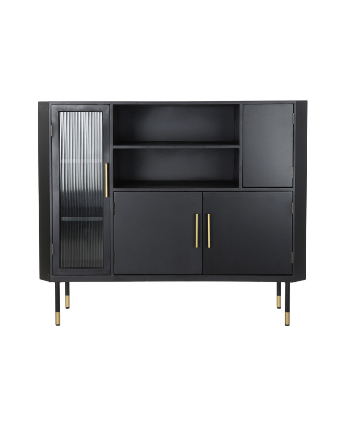 APARADOR MDF CRISTAL 120X38X100 NEGRO