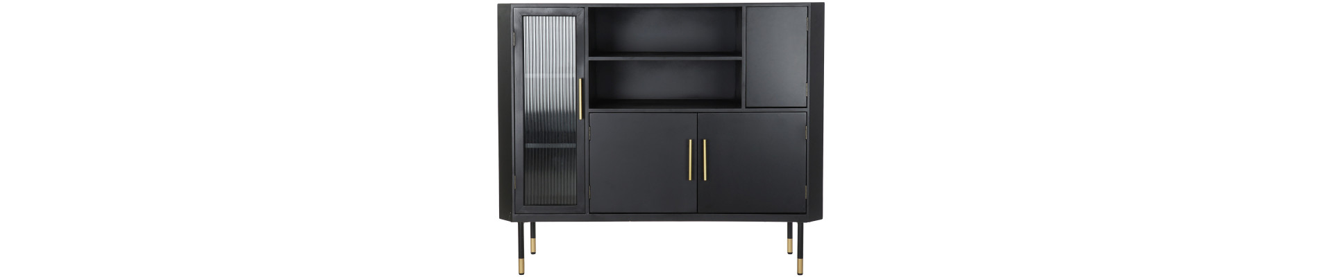APARADOR MDF CRISTAL 120X38X100 NEGRO