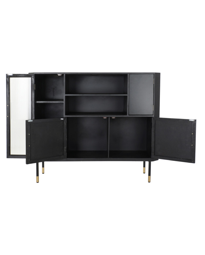 APARADOR MDF CRISTAL 120X38X100 NEGRO