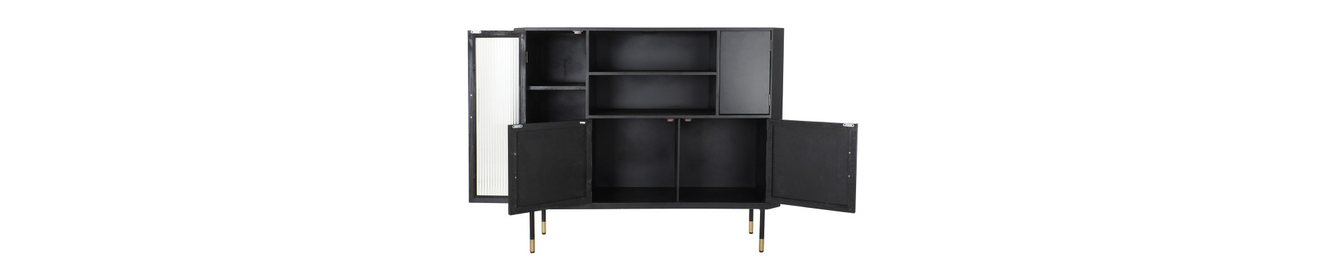 APARADOR MDF CRISTAL 120X38X100 NEGRO