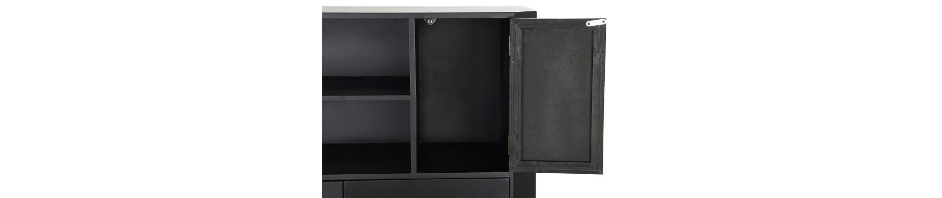 APARADOR MDF CRISTAL 120X38X100 NEGRO