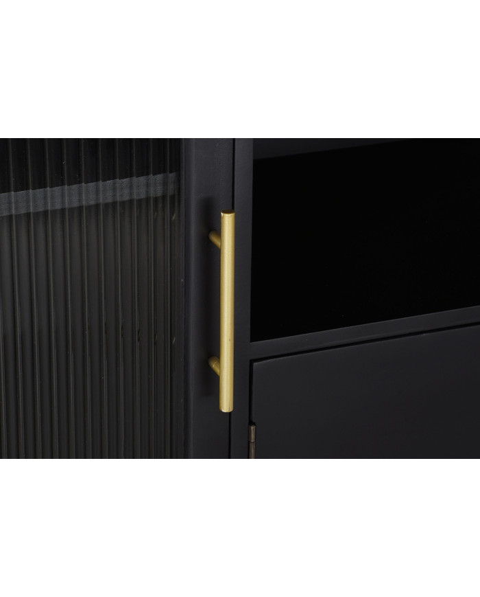 APARADOR MDF CRISTAL 120X38X100 NEGRO