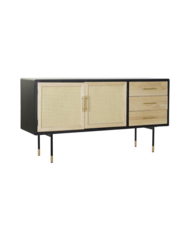 BUFFET PINO RATAN 150X44X76 NEGRO