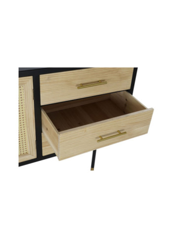 BUFFET PINO RATAN 150X44X76 NEGRO