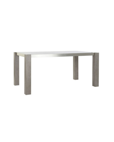 MESA COMEDOR ROBLE ALUMINIO 162X92X74 CRISTAL GRIS