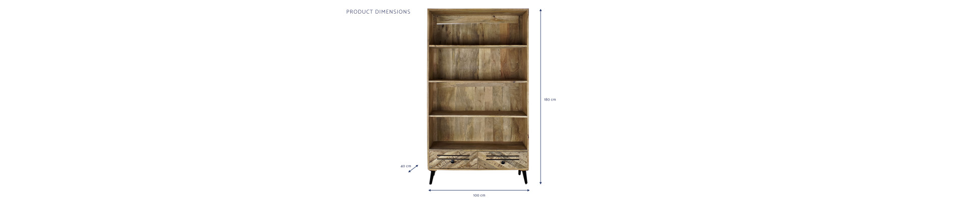 ESTANTERIA MANGO METAL 100X40X180 MARRON OSCURO