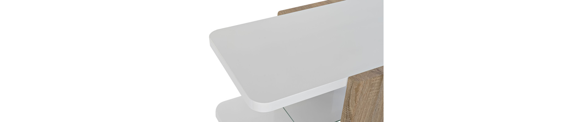 MESA CENTRO MDF CRISTAL 110X60X45 BLANCO