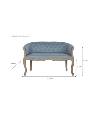 SOFA POLIESTER RUBBERWOOD 103X61X71 DECAPE AZUL