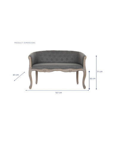 SOFA POLIESTER RUBBERWOOD 107X61X71 DECAPE