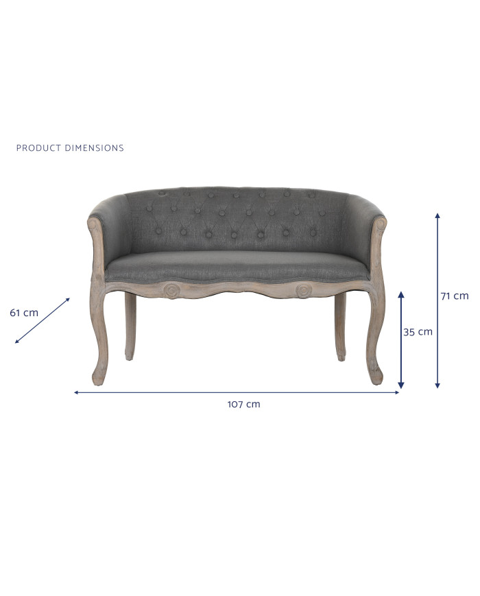 SOFA POLIESTER RUBBERWOOD 107X61X71 DECAPE