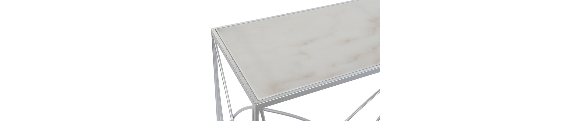 CONSOLA METAL MARMOL 100X33X78 PLATEADO PLATEADO