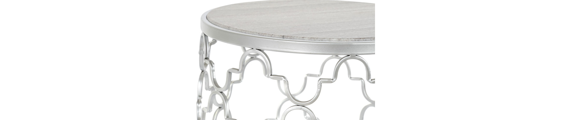 MESITA AUXILIAR SET 2 METAL 48X48X57 PLATEADO