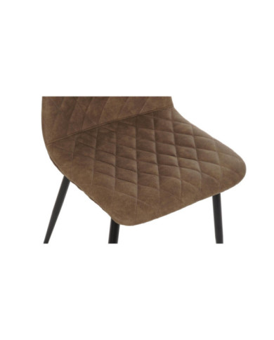 SILLA PU METAL 44X51X83 MARRON CLARO