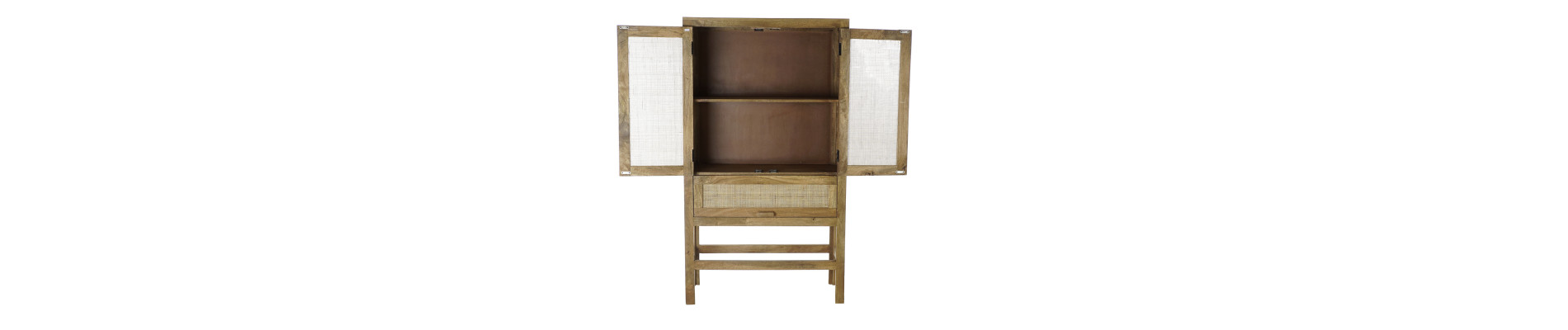 APARADOR MANGO RATAN 90X40X160 REJILLA MARRON