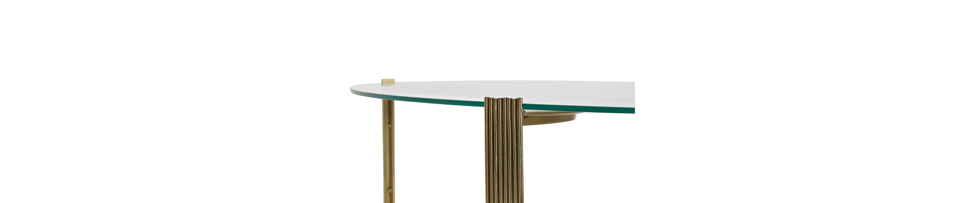 MESA CENTRO ACERO CRISTAL 81X81X34 DORADO