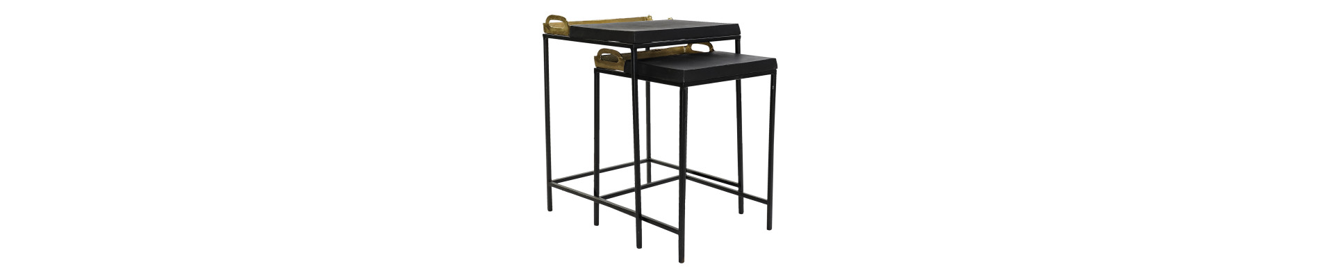 MESITA AUXILIAR SET 2 ACERO 41X41X60 BANDEJA