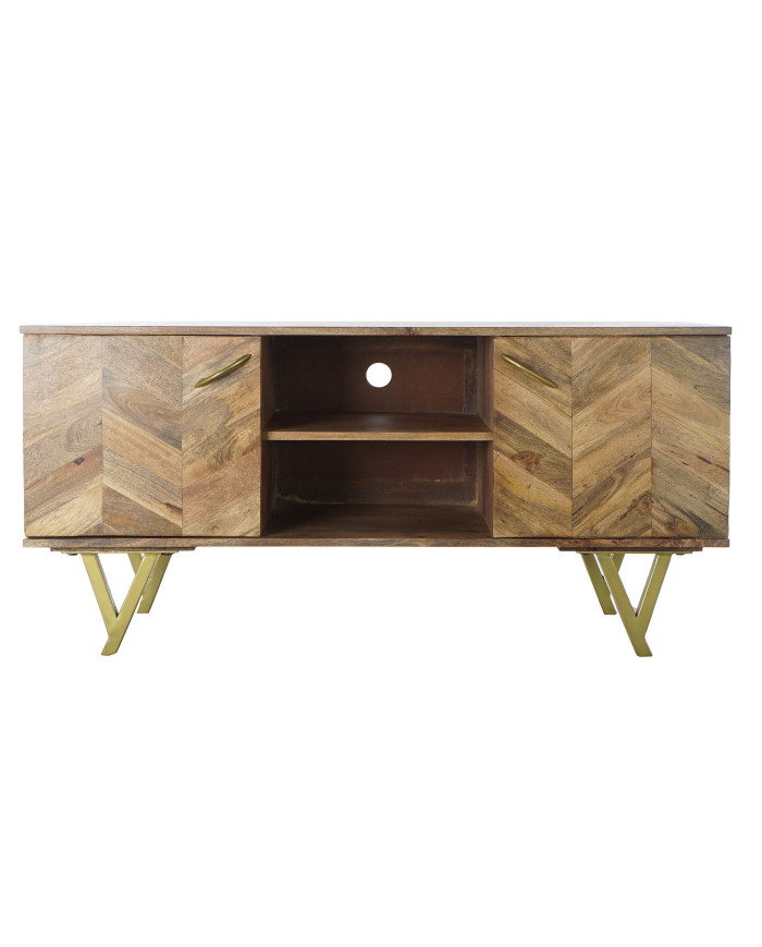 MUEBLE TV MANGO METAL 125X40X62,5 NATURAL NATURAL