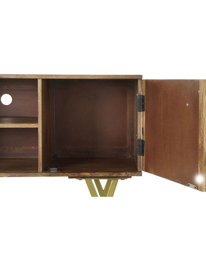 MUEBLE TV MANGO METAL 125X40X62,5 NATURAL NATURAL