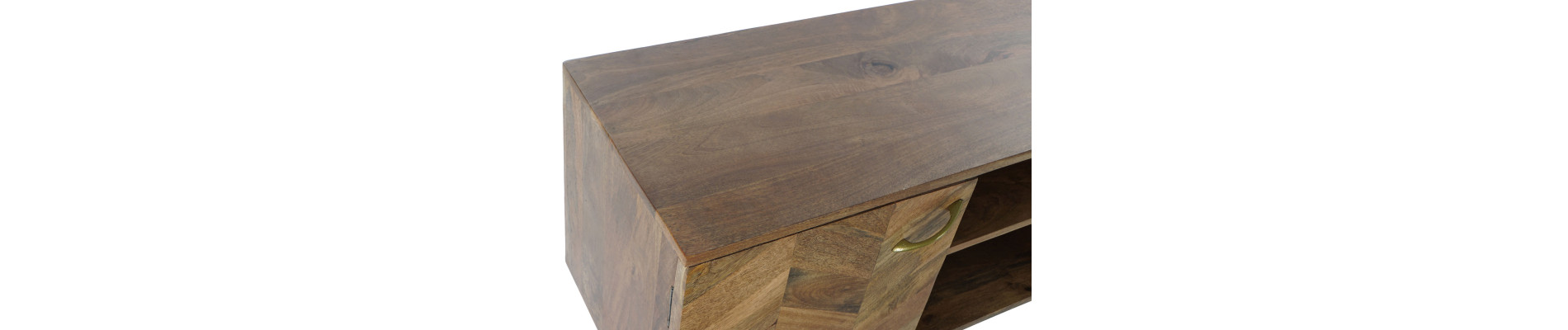 MUEBLE TV MANGO METAL 125X40X62,5 NATURAL NATURAL