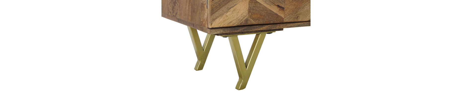 MUEBLE TV MANGO METAL 125X40X62,5 NATURAL NATURAL