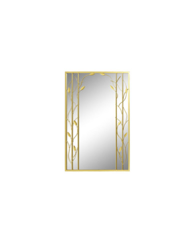 ESPEJO METAL ESPEJO 60X2X90 HOJAS DORADO