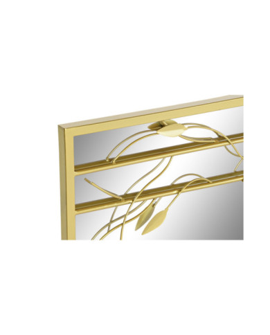 ESPEJO METAL ESPEJO 60X2X90 HOJAS DORADO