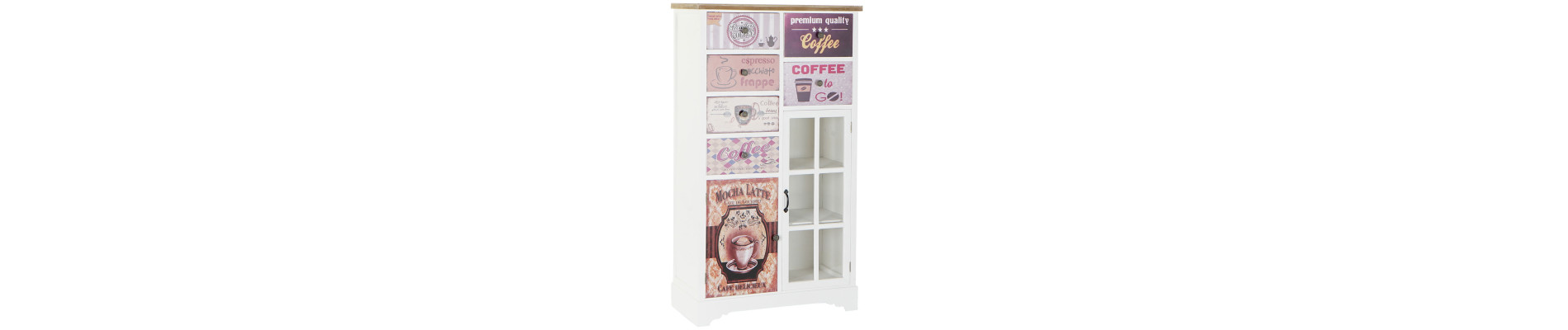 CAJONERA MADERA MDF 79,5X35X136 COFFEE NATURAL