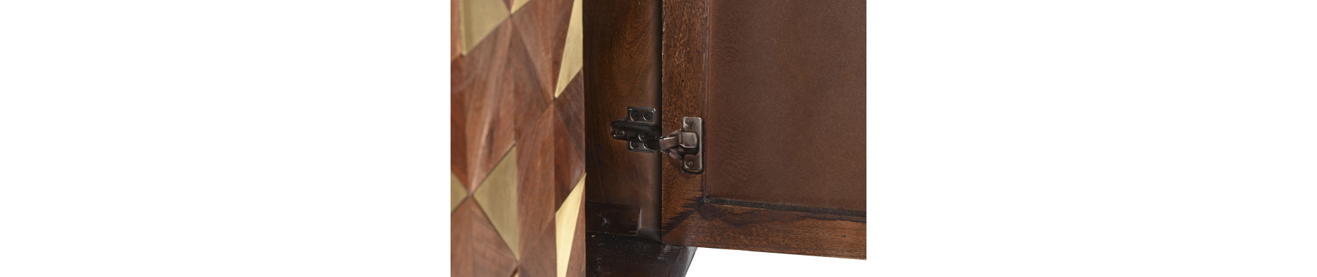APARADOR MANGO METAL 84X43X152 MARRON OSCURO