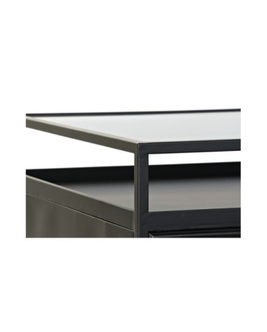 MESA CENTRO METAL CRISTAL 120X60X40 NEGRO