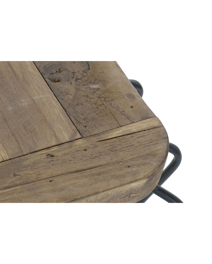 MESA CENTRO PINO METAL 125X64X51 MARRON