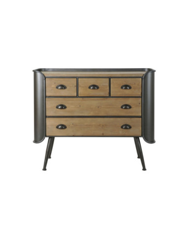 COMODA ABETO METAL 97X37X79 NATURAL