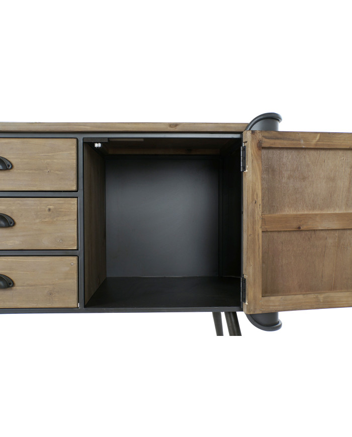 MUEBLE TV MADERA MACIZA METAL 144X47X76 NATURAL