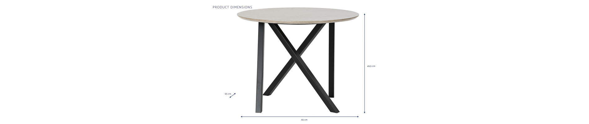 MESITA AUXILIAR METAL MADERA 65X65X49,5
