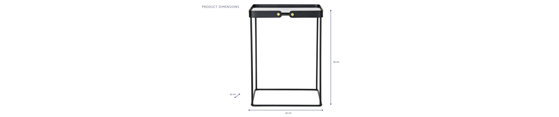 MESITA AUXILIAR SET 2 METAL CRISTAL 42X42X56 NEGRO