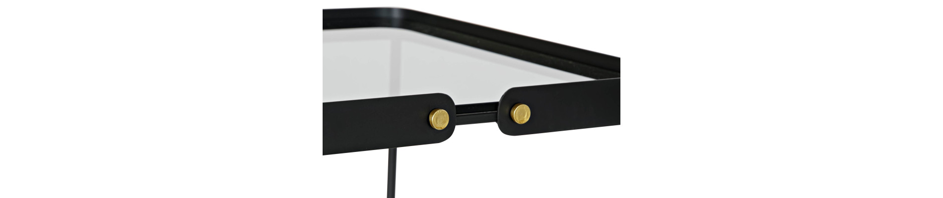 MESITA AUXILIAR SET 2 METAL CRISTAL 42X42X56 NEGRO