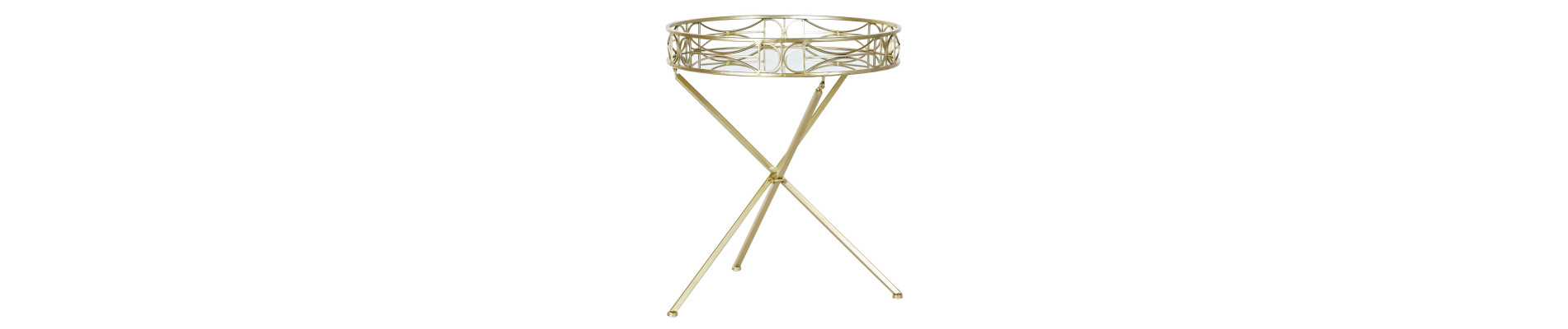 MESITA AUXILIAR METAL ESPEJO 61X61X45 COBRIZO