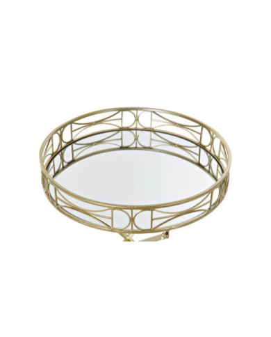 MESITA AUXILIAR METAL ESPEJO 48,5X48,5X58,5 DORADO