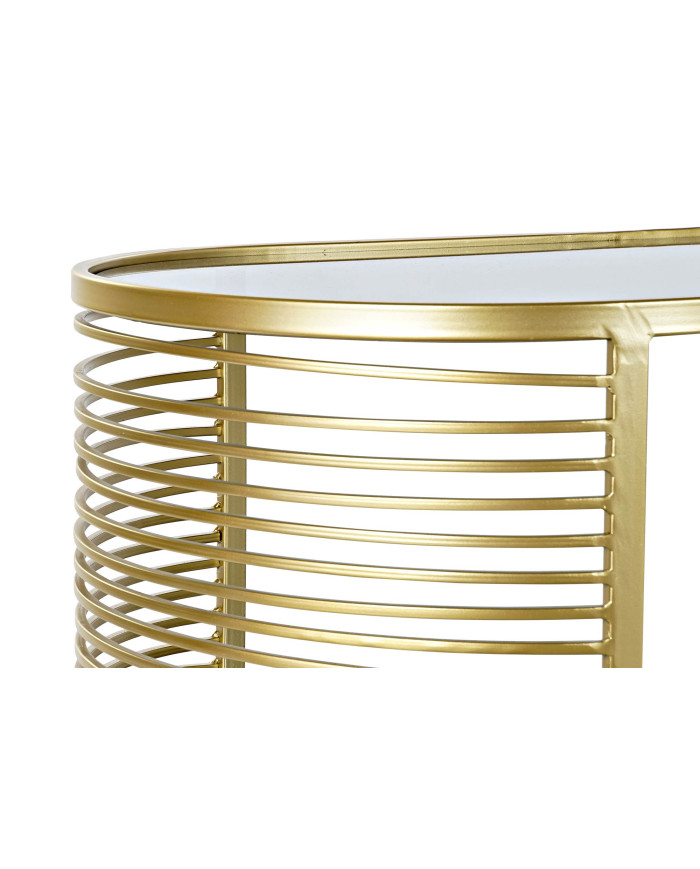 MESA CENTRO METAL CRISTAL 101,5X46X46 DORADO