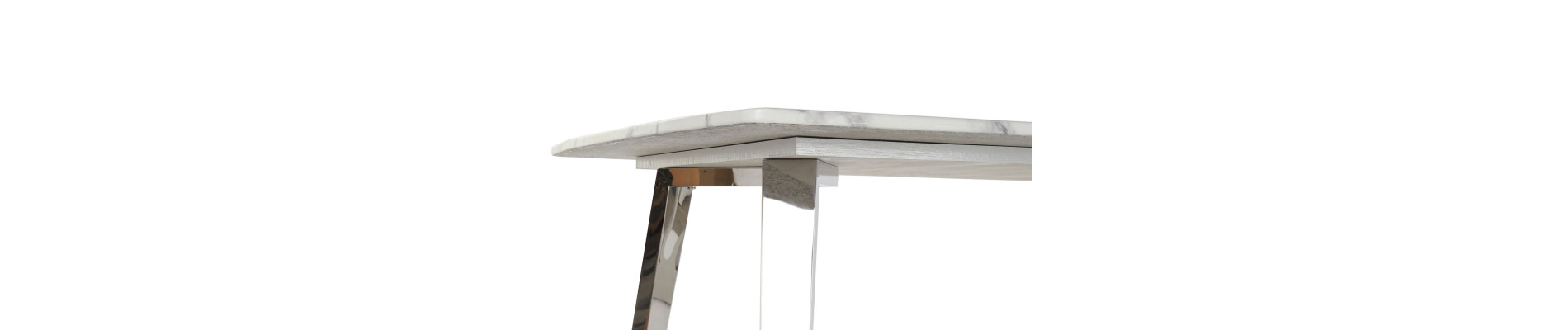 MESA COMEDOR ACERO MARMOL 180X90X76 PLATEADO