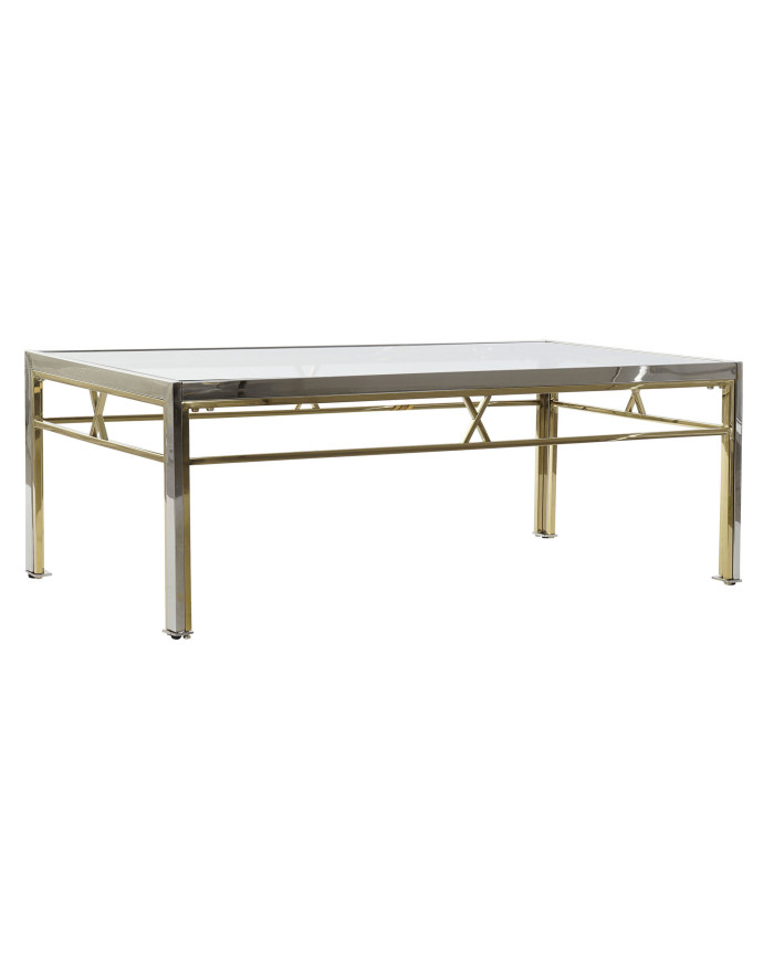 MESA CENTRO ACERO CRISTAL 110X60X40 PLATEADO