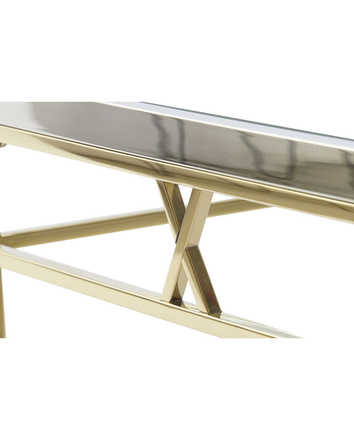 MESA CENTRO ACERO CRISTAL 110X60X40 PLATEADO