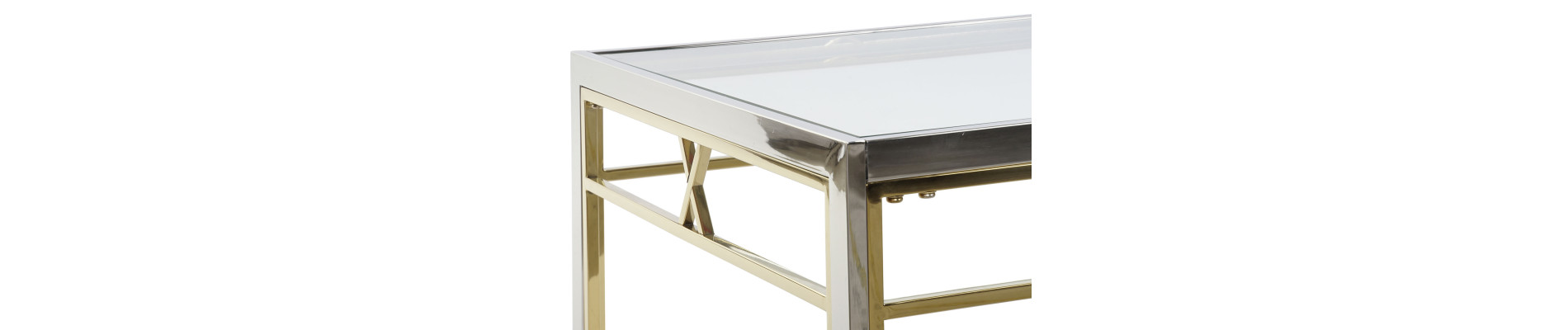 MESA CENTRO ACERO CRISTAL 110X60X40 PLATEADO
