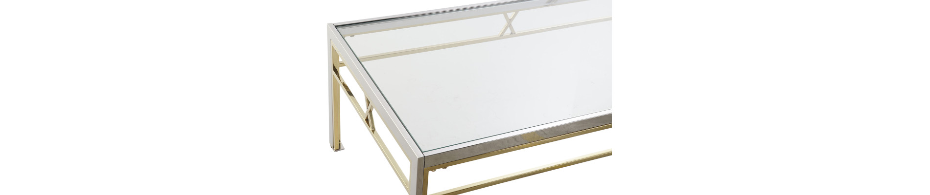 MESA CENTRO ACERO CRISTAL 110X60X40 PLATEADO